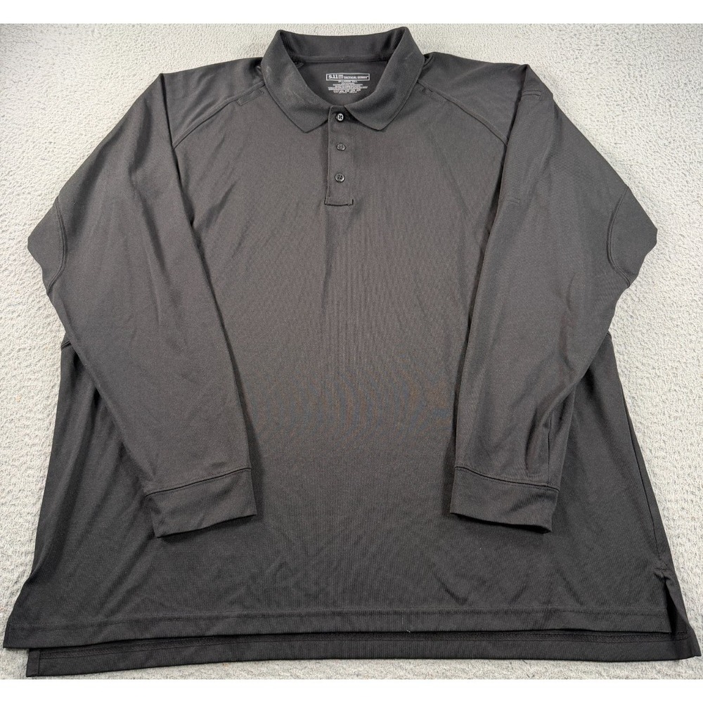 5.11 Tactical Performance Long Sleeve Polo Mens 2XL Tall Enduro Flex Black